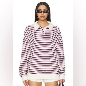 LIONESS Revolve Rugby Jersey in Porcelain Multi Medium